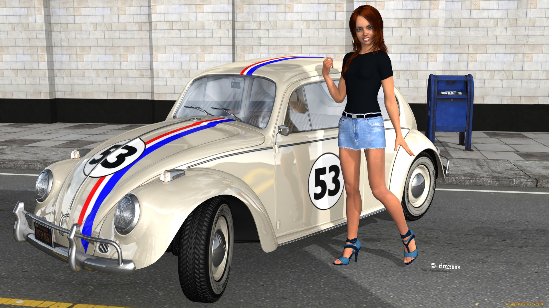 , 3d car&girl, , , , 